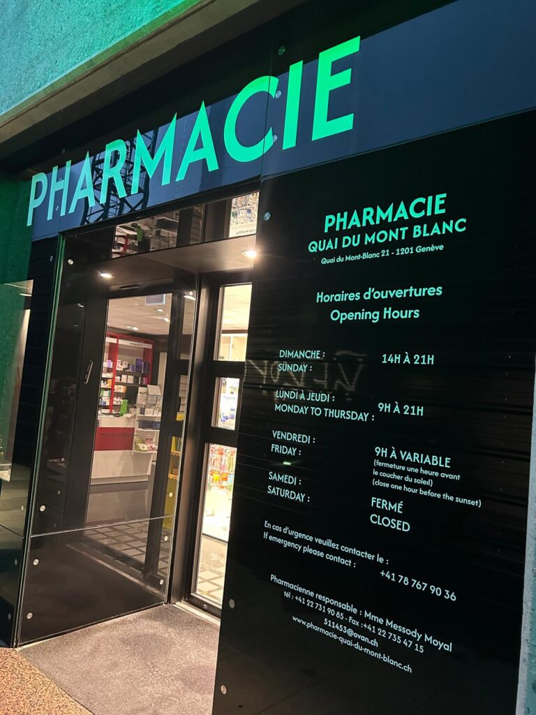 La meilleures Pharmacie de Genève ouverte le dimanche